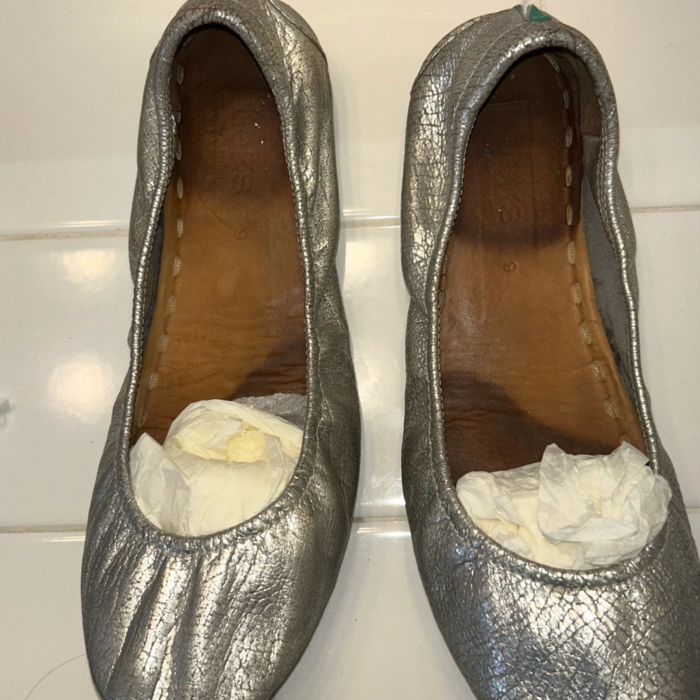 Tieks Shimmering Silver Ballet Flats